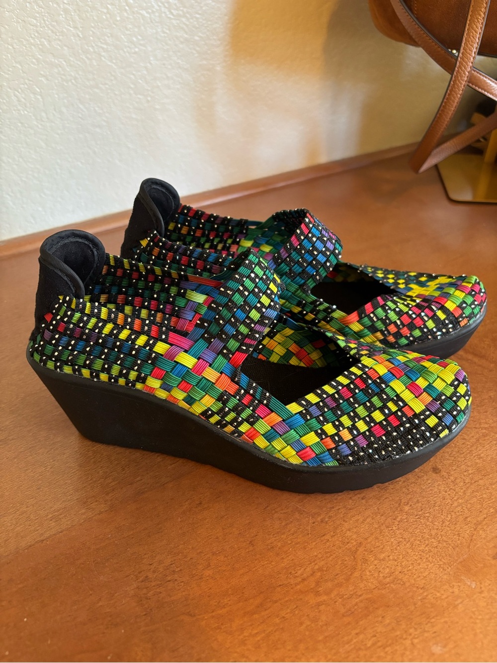 Steven by Steve Madden Multicolor Woven Mary Jane Wedge
